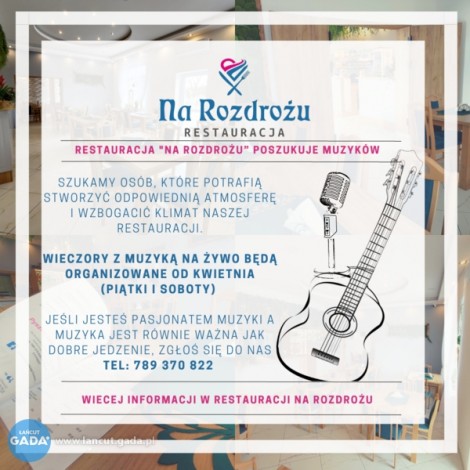 Restauracja "Na Rozdrożu" w Czarnej poszukuje Muzyków