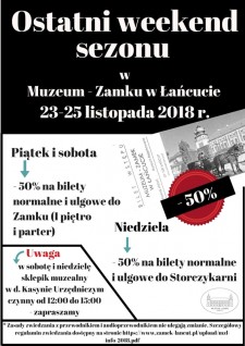 Weekend z promocjami na zakończenie sezonu w Łańcucie