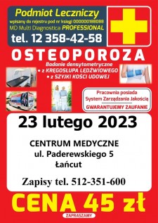 Badanie Osteoporozy w Łańcucie