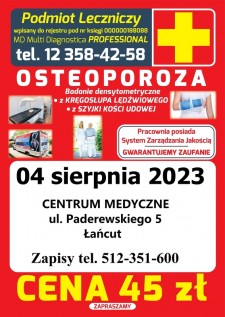 Badanie Osteoporozy w Łańcucie