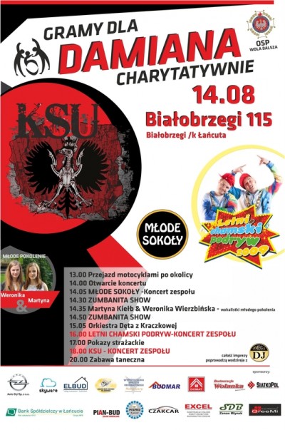 Koncerty KSU, Letni Chamski Podryw i inni. Charytatywnie dla Damiana.